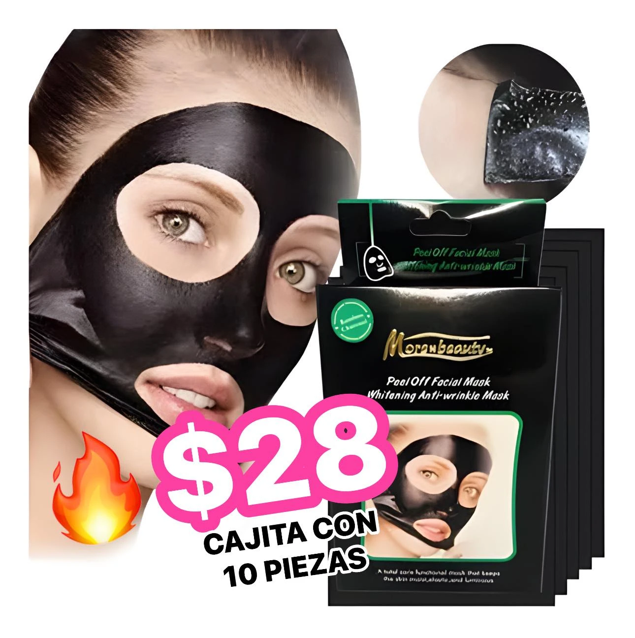 🔥CAJA MASCARILLA NEGRA 10 PIEZAS🔥